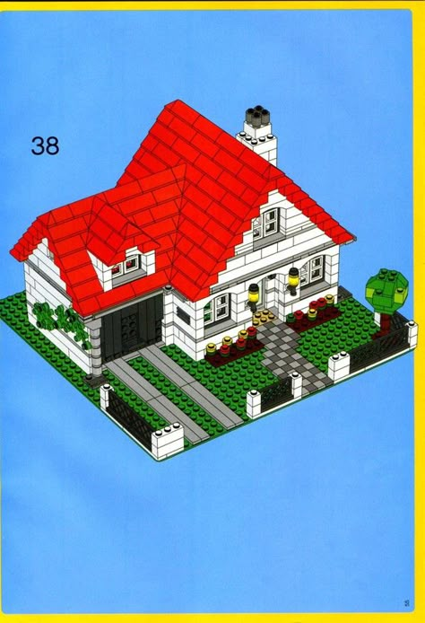 Old LEGO® Instructions | letsbuilditagain.com Lego House Instructions, Lego Patterns, House Building Plans, Lego House Ideas, Lego Building Ideas, Lego Houses, Instructions Lego, Lego Designs, Lego Building Instructions