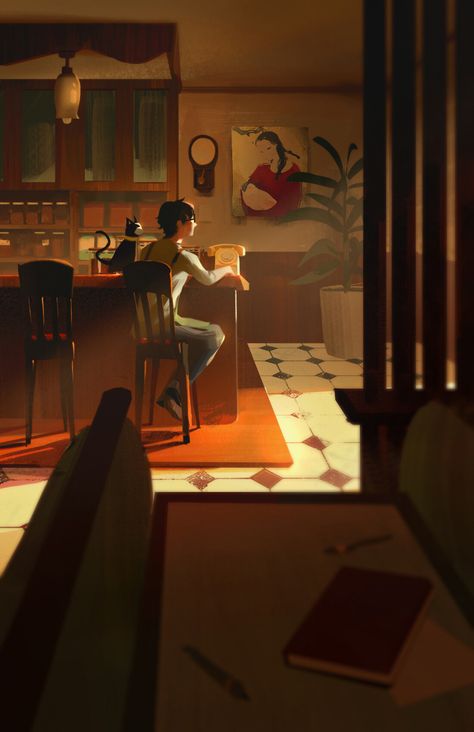 Persona 5 Art, Lighting Study, Angel Dog, Environment Reference, Color Script, Color Key, Vis Dev, Perspective Art, Sketch A Day