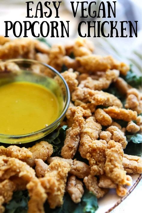 Vegan Popcorn Chicken, Vegan Chicken Tenders, Fried Popcorn Chicken, Comfort Chicken, Meat Photography, Nuggets Chicken, Chicken Substitute, Vegan Popcorn, Cow Meat