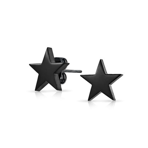 Star Earring, Unisex Earrings, Cute Stud Earrings, Black Stud Earrings, Stud Earrings For Men, Star Stud Earrings, Earrings For Men, Black Stud, Jewelry Black