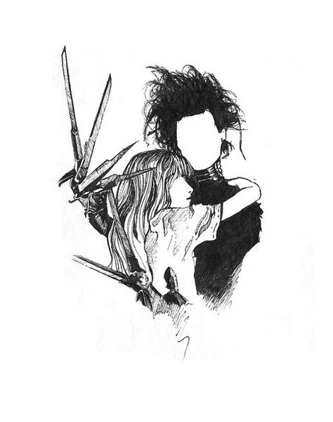 edward scissorhands Tim Burton Tattoo, Tim Burton Style, Tim Burton Art, Tim Burton Films, Marjolein Bastin, Tim Burton Movie, Halloween Tattoo, Edward Scissorhands, Tim Burton