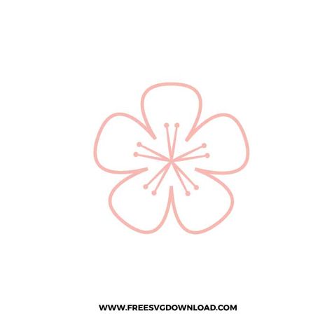 Cherry Blossom Template, Cherry Blossom Outline, Cherry Blossom Svg, Gardening Svg, Plant Svg, Spring Svg, Floral Svg, Flower Silhouette, Flower Outline