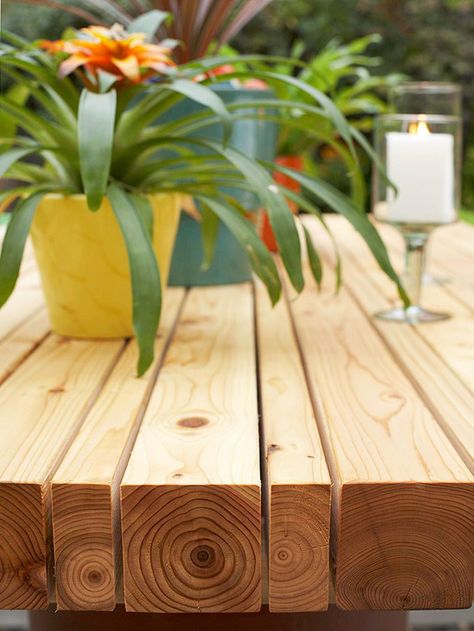 Backyard Patio Transformation Diy Picnic Table, Diy Outdoor Table, Wood Nails, Deco Nature, Mesa Exterior, Diy Table, Diy Outdoor Furniture, Patio Table, Woodworking Tips