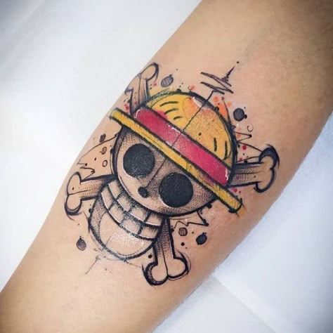 Straw Hat Pirates Luffy Sleeve Tattoo, One Piece Flag Tattoo, One Piece Tattoos Ideas, One Piece Anime Tattoo Ideas, Dbz Tattoo Ideas, Luffy Tattoo Ideas, One Piece Tattoo Ideas, Luffy Tattoo, Tato Naruto