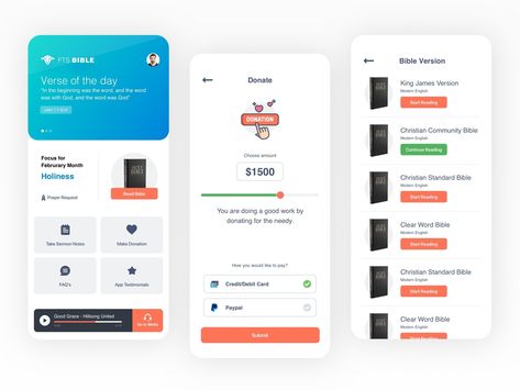 Christian Apps, Church App, App Ideas, Android Design, Mobile App Design Inspiration, Directory Design, App Interface Design, Sermon Notes, Bible Versions