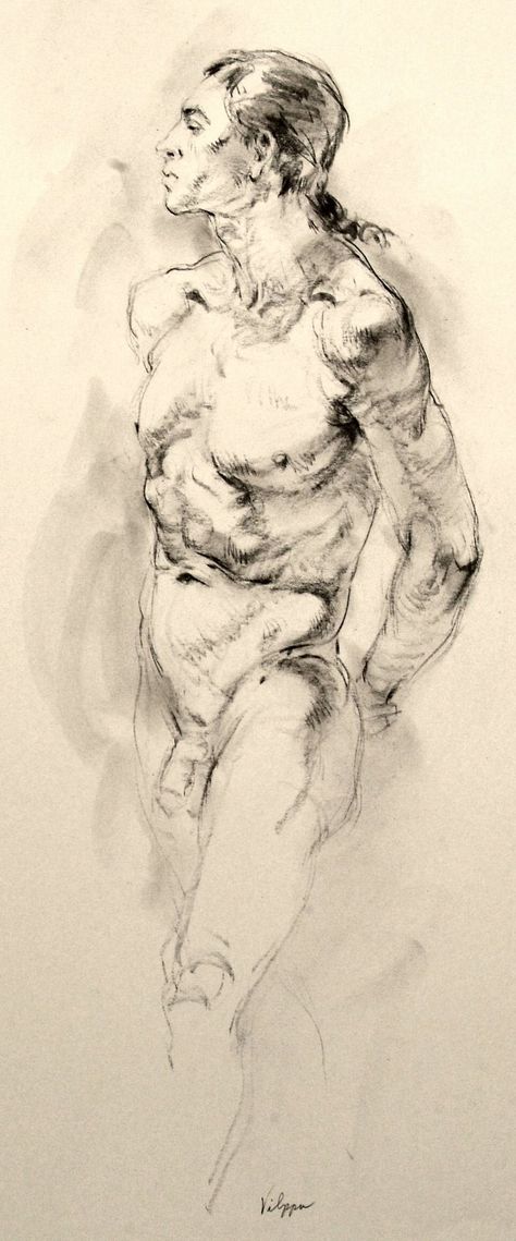 Nude Art Man Sketch Tutorial, Nude Men Reference Drawing, Male Art Men Painting, Abstract Nude Art Male, Male Art Reference Poses, Glenn Vilppu, Male Body Drawing, Male Artworks, Male Art Men