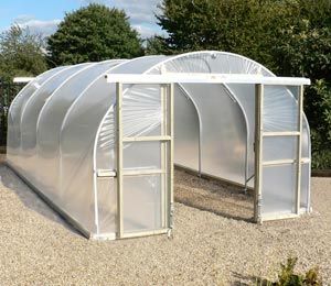 10ft Wide Polytunnel - 10ft Polytunnels For Sale Online Poly Tunnel, Timber Sliding Doors, Timber Battens, Greenhouse Plans, Diy Greenhouse, Greenhouse Gardening, Air Circulation, Green House, Types Of Doors