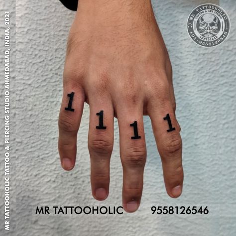 Any Tattoo & Piercing inquiry 🧿 📱Call:- 9558126546 🟢Whatsapp:- 9558126546 ______________________________ Adress:- FF 120, Above Jay Bhavani, Opp. Rahul Tower, Nr Gopi Restaurant, Anandnagar, Setellite, Ahmedabad Gujarat #fingertattoos #finger #1111 #1111tattoo #number #smalltattoos #tynitattoo #minimalisttattoo #one #handtattoos #mrtattooholic #tattooart #tattooshop #tattoostudio #Ahmedabad #ahmedabadtattoostudio #Ahmedabad #tattoolife #tattooidea #tattooinahmedabad #tattooremoval #tatt 1111 Tattoo Finger, 1111 Hand Tattoo, 1111 Finger Tattoo, 11 11 Tattoo Ideas, 11 Tattoo Ideas, 11:11 Tattoo Ideas, 1111 Tattoo, All About The Number, 11 11 Tattoo