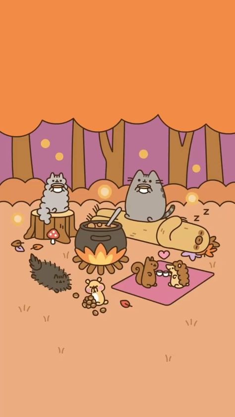 pusheen autumn fondos wallpapercave wallpaperaccess gatito enjpg marketplace knotts