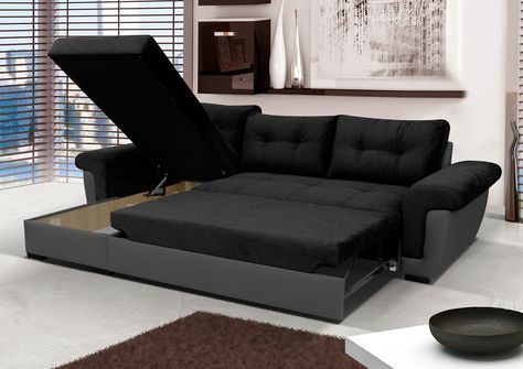 Black Leather Sofa Bed, Corner Sofa Bed With Storage, Diy Sofa Bed, Sofa Bed Black, Sofa Bed Furniture, Sofa Bed Living Room, Sofa Leather, Couches For Sale, Leather Sofa Bed