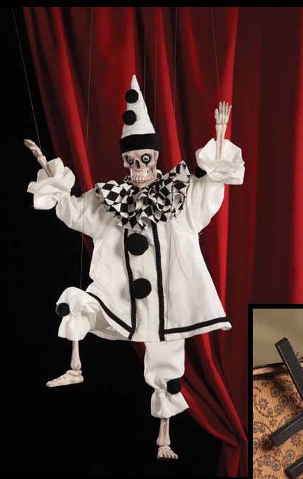 Skeleton Mime Marionette Harlequin Costume, Bethany Lowe Halloween, Classy Halloween, Bethany Lowe Designs, Marionette Puppet, Vintage Holiday Decor, Bethany Lowe, Pantomime, Vintage Inspired Decor