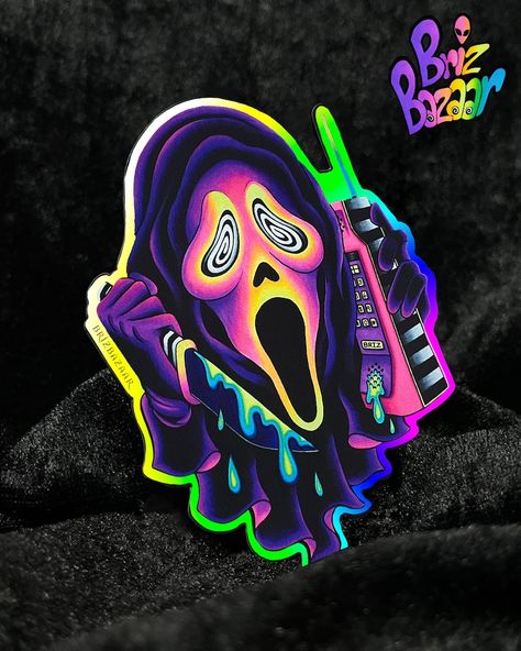 Ghost Face Paint, Screaming Drawing, Ghost Mask, Mask Sticker, Peace Sign Art, Horror Artwork, Horror Decor, Scream Movie, Horror Movie Art