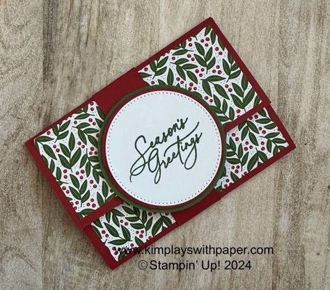 Handmade Cards and Rubber Stamps - Kim Plays with Paper - Stampinup Christmas Gift Card Holders, Stampinup Gift Card Holders, Stampin Up Gift Card Holder Ideas, Pop Up Gift Card Holder, Gift Card Holder Template, Card Money Holder, Holiday Gift Card Holders, Gift Card Holder Diy, Note Pad Holder