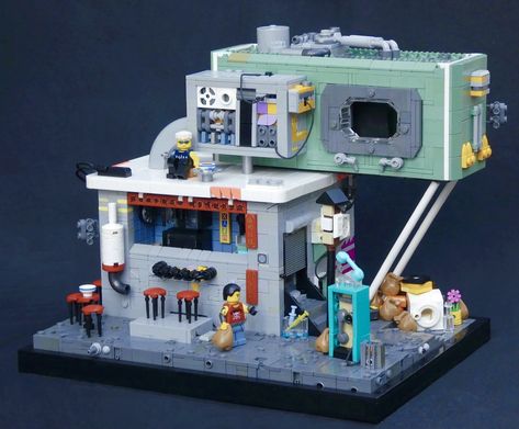 Lego Cyberpunk, Lego Ninjago City, Ninjago City, Lego Knights, Lego Modular, Amazing Lego Creations, Lego Craft, Lego Creative, Lego Pictures