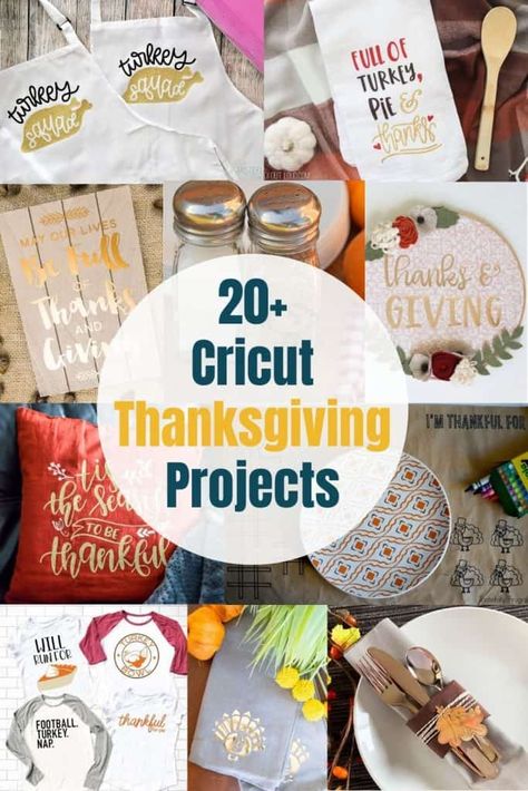 Add some personalized touches to your Thanksgiving dinner and decor with these Cricut Thanksgiving Projects! Cricut Thanksgiving Projects, Cricut Thanksgiving, Fall Svg Files, Thanksgiving Projects, Fall And Thanksgiving, Cricut Projects Beginner, Paper Ideas, Fall Svg, Cricut Explore Air