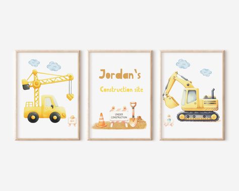 Boy Bedroom Decor, Construction Bedroom, Construction Nursery, Toddler Boy Room Decor, Baby Boy Bedroom, 8x10 Prints, Toddler Boys Room, Construction Theme, Bed Plans