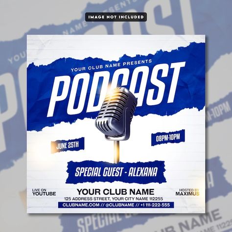 Podcast Social Media Post Design, Podcast Poster Ideas, Pubmat Template, Podcast Flyer Design, Podcast Design Graphics, Poster Talkshow, Podcast Poster Design, Poster Podcast, Podcast Graphic Design