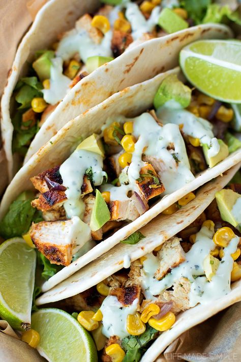 Chili Lime Chicken Tacos | lifemadesimplebakes.com Chili Lime Chicken Tacos, Lime Chicken Tacos, Chili Lime Chicken, Fantastic Recipes, Chicken Taco Recipes, Low Carb Tacos, Chili Lime, Lime Chicken, Taco Recipes