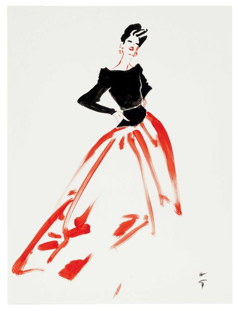 Rene Gruau Rene Gruau, Fashion Illustration Vintage, Fashion Illustration Sketches, Fashion Portfolio, Pierre Balmain, Fashion Art Illustration, Fashion Illustrator, Illustration Sketches, A Drawing