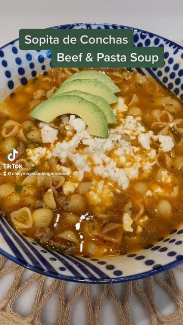 Concha Soup Recipe, Sopita With Ground Beef, Sopa De Fideo With Potatoes And Ground Beef, Sopita Recipe Mexican Ground Beef, Conchitas Con Carne Ground Beef, Conchitas With Ground Beef, Fideo Recipe Mexican With Ground Beef, Mexican Sopita Recipes, Sopita Recipe Mexican