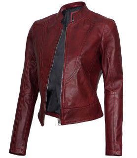 Amy_Maroon_Women_Leather_Jacket__54640_thumb Plus Size Leather Jacket, Maroon Leather Jacket, Cafe Racer Leather Jacket, Stylish Leather Jacket, Pink Leather Jacket, Cafe Racer Jacket, White Leather Jacket, Green Leather Jackets, Blue Leather Jacket