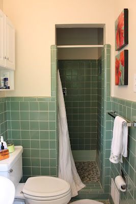 Before...dark and cramped shower stall: click on pic for after picture: perfect example for upstairs bath remodel 1950s Bathroom Remodel, Small Shower Stalls, 1950s Bathroom, Small Shower Remodel, Shower Renovation, Small Showers, Basement Bathroom, After Pictures, Bathroom Redo