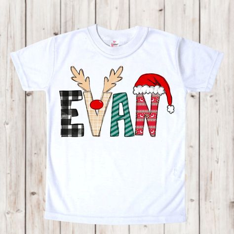 White Christmas Tops With Custom Print, Christmas Tshirts For Kids Zazzle, Vinyl Christmas Shirt Kids Zazzle, Kids Christmas Shirts Vinyl With Name, Christmas Monogram Shirt Kids, Off White Tees, Personalized Christmas Shirts, Funny Holiday Shirts, Ugly Christmas Shirts