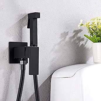 TRUSTMI Toilet Concealed Hot and Cold Bidet Spray Set 2 Function Hand Held Sprayer Shattaf Bathroom Attachment,Black : Amazon.co.uk: DIY & Tools Cold Water Shower, Bidet Bathroom, Bathroom Shower Heads, Bidet Sprayer, Black Toilet, Shower Holder, Bidet Toilet, Bath Accessories Set, Black Shower