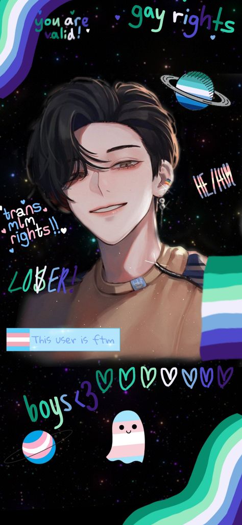 Trans Wallpaper Ftm, Ftm Art, Transgender Wallpaper, Trans Art Ftm, Trans Wallpaper, Pfp Cutecore, Supernatural Background, Transgender Quotes, Trans Things