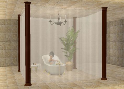 Mod The Sims - Privacy veil for beds, bathtubs, and much more Sims 2 Cc, Cc The Sims 4, Sims 4 Beds, Sheer Veil, Sims Stories, Ancient Japan, Ts4 Cc, Bathtubs, Single Bed