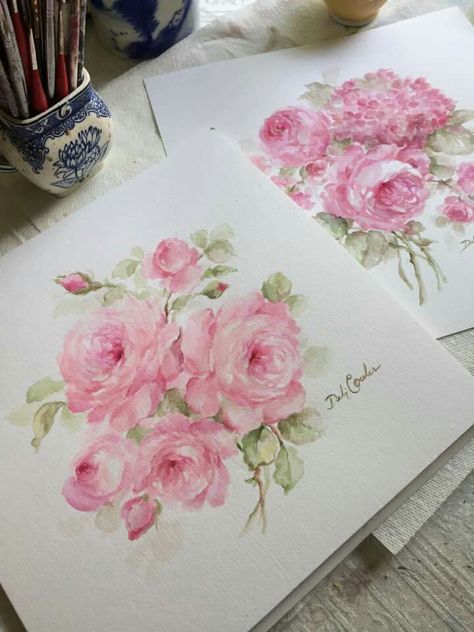 Debi Coules, Flower Watercolour, Floral Paintings Acrylic, Wooden Painting, Flower Art Drawing, Diy Watercolor Painting, Watercolor Flower Art, Watercolor Flowers Paintings, Art Drawings Sketches Creative