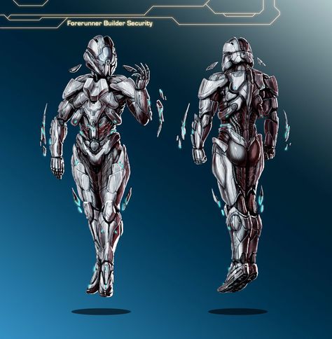 Forerunner Builder Security Spartan Halo, Sci Fi Armor, Halo Armor, Halo Game, Futuristic Armor, Power Armour, Futuristic Armour, Sci-fi Armor, Power Armor