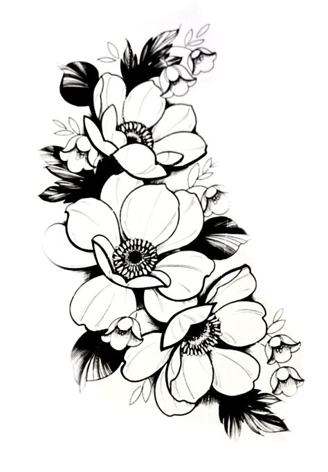 Poppy Flower Tattoo Design, Poppy Flower Tattoo, Poppy Tattoo, Poppies Tattoo, Flower Tattoo Designs, Black Work, Poppy Flower, Blackwork, Tattoo Design