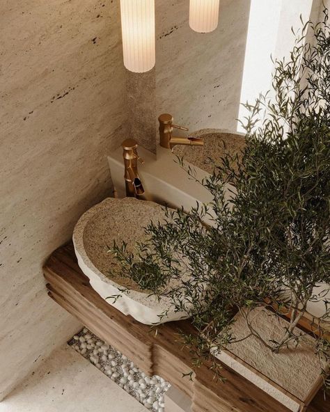 Organic Bathroom, Organic Modern Bathroom, Earthy Home, Spa Interior, Salon Interior Design, Bathroom Inspiration Decor, Interior Architect, Olive Tree, Beautiful Bedrooms