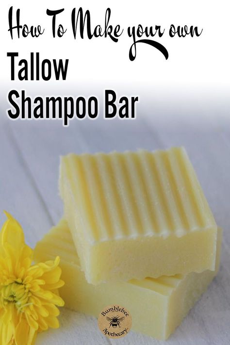 Since I had already been making my own soap bars for a while, I decided to see if I could come up with my own tallow shampoo bar recipe. I am still so enamored with these shampoo bars. They are literally everything I ever wanted in a hair washing solution. Tallow Shampoo Bar, Tallow Shampoo, Tallow Recipe, Diy Shampoo Bar, Shampoo Bar Recipe, Savon Diy, Tallow Soap, Skincare Recipes, Soap Making Recipes