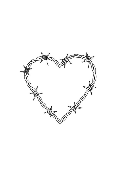 Heart Bobwire Tattoo, Barbed Wire Heart Tattoo Design, Barred Wire Tattoo, Barber Wire Heart Tattoo, Barb Heart Tattoo, Barb Wire Heart Tattoo Design, Heart Wrapped In Barbed Wire Tattoo, Bobwire Heart Tattoo, Heart Barbed Wire Tattoo