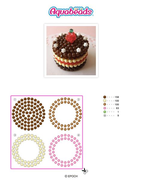 Aqua Beads Patterns Easy, 3d Chocolate, Easy Perler Bead Patterns, Pearl Beads Pattern, Diy Perler Bead Crafts, Tanah Liat, Aqua Beads, Beading Crafts, Diy Perler Beads