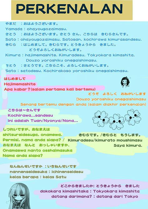 Perkenalan dalam bahasa Jepang Learn Japanese Beginner, Bahasa Mandarin, Learn Basic Japanese, Learn Japan, Bahasa China, Bahasa Jepun, Basic Japanese, Materi Bahasa Jepang, Mandarin Chinese Learning