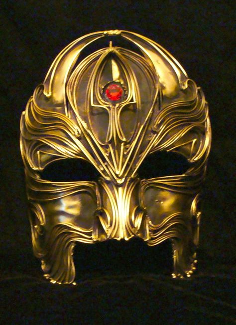 Golden Mask Fantasy Art, Golden Mask, D D Items, Masks Art, Ruby Gemstone, Blacksmithing, Costume Party, Wizard, Dungeons And Dragons