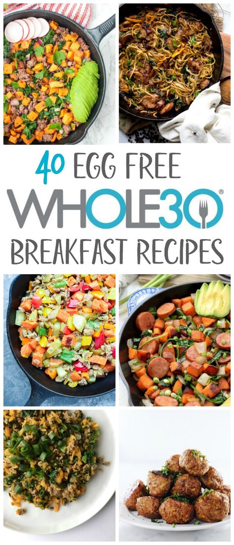 whole30 egg free breakfast recipes Egg Free Breakfast Recipes, Whole 30 Breakfast Recipes, Breakfast Skillets, Whole 30 Vegetarian, Eggless Breakfast, Whole30 Breakfast Recipes, Egg Free Breakfast, Whole 30 Lunch, Paleo Recipes Breakfast