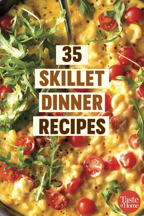 35 Skillet Dinner Recipes Recipes For Supper, Cast Iron Recipes Dinner, Cast Iron Skillet Recipes Dinner, Skillet Lasagna Recipe, Easy Skillet Dinner, Supper Tonight, Electric Skillet Recipes, Cast Iron Skillet Cooking, Skillet Dinner Recipes