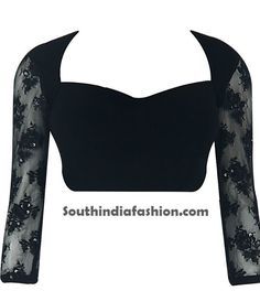 Saree Blouse Designs With Net Sleeves ~ Celebrity Sarees, Designer Sarees, Bridal Sarees, Latest Blouse Designs 2014 South India Fashion Blouse Designs With Net Sleeves, Black Netted Blouse Designs, Blouse Designs With Net, Bridal Saree Blouse Designs, Black Net Blouse, Long Sleeve Saree Blouse, Bridal Saree Blouse, Latest Saree Blouse Designs, Black Blouse Designs