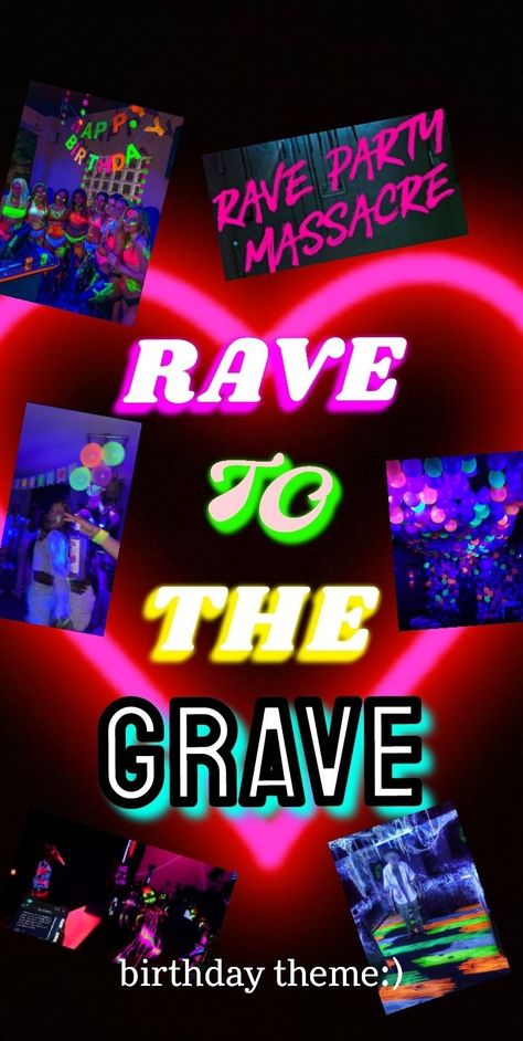 Rave Bday Party, Rave Birthday, Rave Jewelry For Halloween Party, Rave Birthday Party, 30th Birthday Rave Theme, Warehouse Party Rave, Rave Birthday Party Ideas, Rave Party Theme, Rave Theme Party