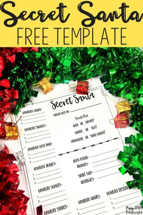 Elementary teacher looking for secret santa ideas? These secret santa ideas for coworkers is perfect to jumpstart your December! Free template! Holiday in the classroom | December classroom activities Secret Santa Ideas For Coworkers, December Classroom Activities, Secret Santa Templates, 10 Secret Santa Gifts, Secret Santa Ideas, Work Secret Santa, Funny Secret Santa Gifts, Best Secret Santa Gifts, Office Secret Santa