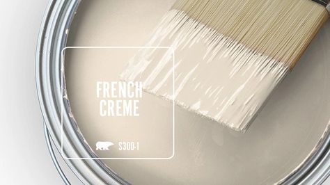 French Country Kitchen Paint Colors, French Cream Paint Color, French Country Exterior Colors, Creme Walls, Perfect Cream Paint Color, Behr Beige Paint Colors, French Country Color Palette, Behr Paint Colors, Behr Paint