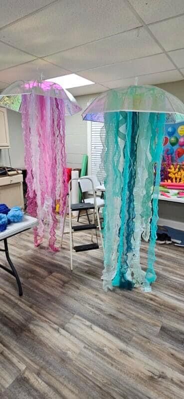 Underwater Hallway Decorations, Under The Sea Parade Float, Under The Sea Parade Float Ideas, Glow In The Dark Under The Sea, Beach Homecoming Theme, Under The Sea Halloween Decorations, Under The Sea Dance Decorations, Under The Sea School Dance, Under The Sea Hoco