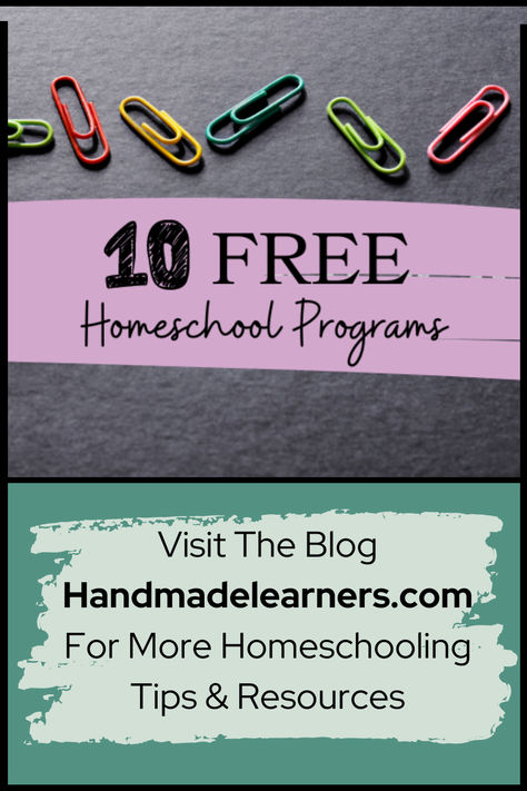 Paperclips over top of " 10 free homeschool programs "  
Homeschool curriculum Homeschool resources  math lessons science for kids  highschool curriculum Homeschooling 2nd Grade, Cooking For Kids, Homeschool Highschool, Math Language, Education Worksheets, Educational Youtube Channels, Free Homeschool Printables, Homeschooling Tips, High School Kids