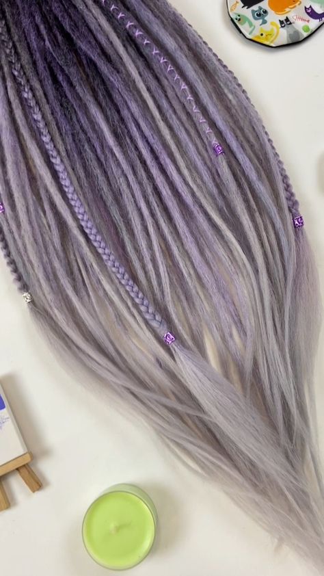 Synthetic Crochet Dreads Ash Lavender Dreadlocks Lavender Dreads, Platinum Lavender, Partial Dreads, Crochet Dreads, Synthetic Dreadlocks, Locs, Festival Fashion, Bohemian Style, Hair Extensions