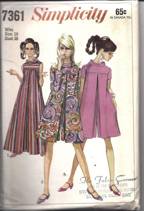 60s Simplicity pattern Collage Fodder, Romper Sewing Pattern, Palazzo Jumpsuit, Simplicity Patterns Vintage, Patron Vintage, Retro Sewing Patterns, Skort Dress, 1960's Fashion, 60s And 70s Fashion