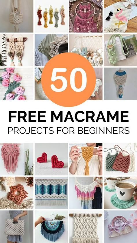 Macrame Wall Hangings Easy, Beginners Macrame Wall Hangings, Macrame Wall Art Patterns Free, Small Macrame Patterns Free, Small Macrame Projects Ideas, Macrame With Rings Diy, Macrame Rv Decor, First Macrame Project, Macrame Free Tutorials